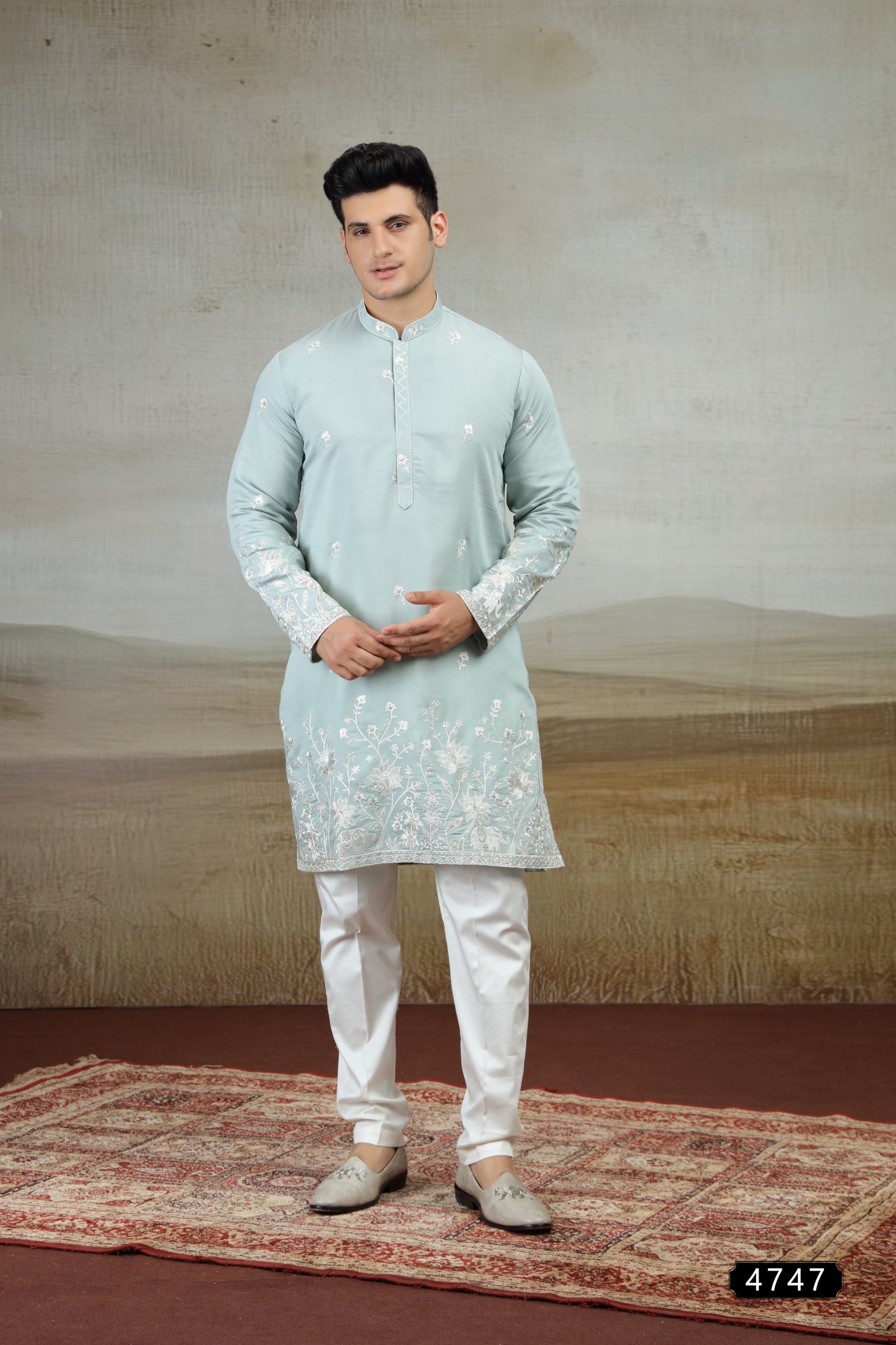 Serene Mint Green Embroidered Designer Kurta Set